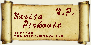 Marija Pirković vizit kartica